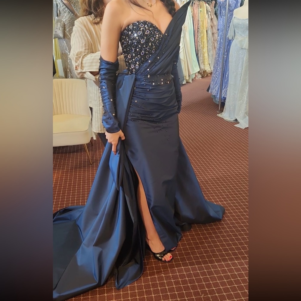 Navy blue custom dress
